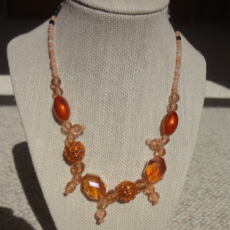 Copper color bead necklace