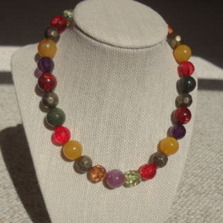 Yellow Green Red Necklace